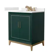Wyndham Collection WCH515130S-QTZ-US3MXX Marlena 30" - Green / White Quartz Top