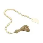 Wooden Bead Garland with Tassels Farmhouse Beads Rustic Country Decor Natural