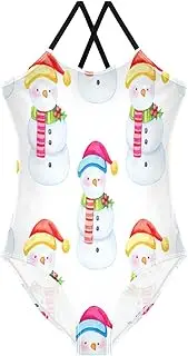 [RPLIFE] Toddler Girl Bathing Suits, Summer Beach Swimwear 3-10 Y, Cute Winter Snowmen
