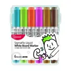 Monami Whiteboard Markers Liquid Direct Feed Bullet Tip 6 Color Set SigmaFlo B
