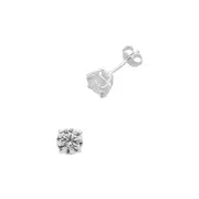 Sterling Silver 6mm Cubic Zirconia Stud Earrings