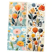 4 Pack Paint by Number for Adults-Adults Paint by Numbers Flowers,Easy Canvas