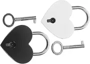 ASAKKURA Portable Locks 2 Pack Small Locks Keys Heart Shape for Safe Storage Random Color