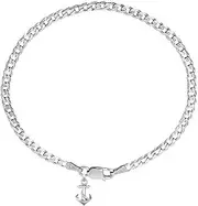 [Samyuktha] SM Design 27 Stylish Sterling Silver (92.5% Purity) Anchor Symbol Designer Bracelet Armlet for Men & Boys, Sterling Silver, no gemstone
