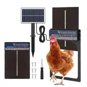 Auto Chicken Coop Door Solar Powered Cage Opener Closer Kit Automatic Safe Timer Light Sensor Hen House Poultry Pen Run
