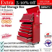 Giantz 14 Drawers Toolbox Chest Cabinet Mechanic Box on Wheels Mobile Storage AU