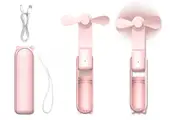 Portable Bladeless Neck Fans Rechargeable Air Conditioner Neck Cooler-Pink