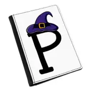 Letter P Witches Wizard Hat Passport Holder Cover Case Witch Halloween Alphabet