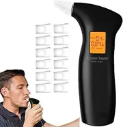 Portable Breath Alcohol Tester,Portable Element Breathalyzer - Element Breathalyzer with 12 Mouthpieces Alcohol Detector with Digital Hd LCD Display