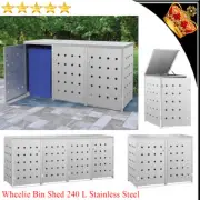 Wheelie Bin Storage Shed Single/Double/Triple/Quadruple Stainless Steel Dustbin