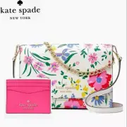KATE SPADE CARSON GARDEN BOUTIQUE CONVERTIBLE CROSSBODY/STACI CARD HOLDER BUNDLE