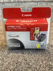 Genuine CANON Ink & Paper CL100 Combo Pack CLI-36 Color Ink Cartridge N.O.S.
