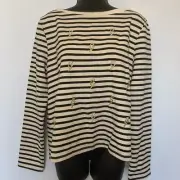Betsey Johnson Performance Lightening Bolt Stripped Shirt