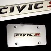 3D HONDA CIVIC SI Front Mirror Stainless Steel License Plate Frame come w/ Caps