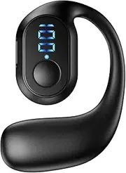 [Generic] Single Ear Wireless Headset - HD Mic Earpiece, Auto Pairing Tech | Audio, Touch Control Button, Secure Fit Design, Extended Battery Backup for Driving Truck Drivers Comfort