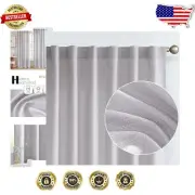 Chic 84" Light Filtering Linen Textured Curtains - 2 Panel Set in Heathered Grey