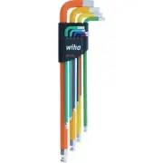 1PC WIHA TOOLS 66980 Ball End Color Coded Hex L-Key 9 Piece Set - Metric