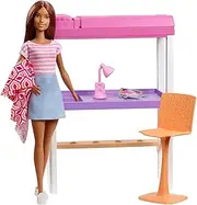 Barbie FXG52 Doll and Furniture Set, Loft Bed with Transforming Bunk Beds