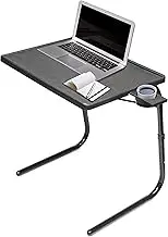 Table Mate II Folding TV Tray Table and Cup Holder with 6 Height and 3 Angle Adjustments The Original TV Tray (Black)