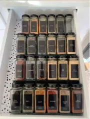 24 x120ml Glass Spice Jars W/Lid Herb Seasoning Condiment Square Kitchen Storage