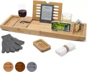 Temple Spring Bathtub Caddy Tray - Extendable Bath for Natural