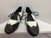 New Danshuz Black/White Adult Size 11 Spectator Leather Tap Shoes