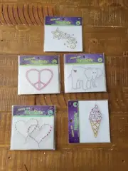 Lot of 5 Dritz Iron-On Rhinestone Rhinestuds Applique Heart Elephant Ice Cream