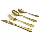 16-Piece Gold Flatware set Cutlery Set Reflective Stainless Steel Silverware set