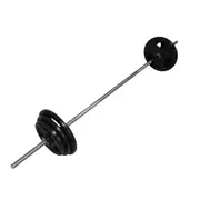 53kg Ez Grip Cast Iron Barbell Weight Set - 180cm Bar + 45kg Iron Weight Plates