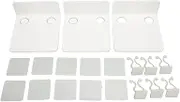 Acrylic Small Wall Shelf Set of 3, Small Floating Shelf for Security Cameras, Baby Monitors, Speakers, Wall Mount Camera Shelf with Cable Clips, Easy to Install No Drill (White)