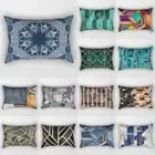 Mandala Marble Polyester Cushion Cover Gold Line Patchwork Stripe Pillowcase