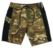 VOLCOM Stone Alliance Mod 20 Board Shorts sz 29 Camo Brown Black Swim Trunks