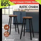 ALFORDSON 4x Bar Stools Retro Kitchen Vintage Chair Industrial Rocio Black