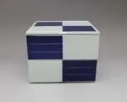 Arita ware checkered pattern two-tiered dim sum set