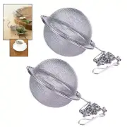 2 PC Stainless Steel Mesh Tea Ball Strainers Tea Fine Strainer Infuser Filters