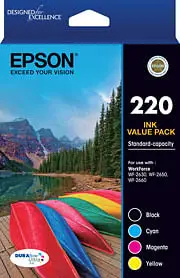 Epson 220 Standard Capacity DURABrite Ultra -Ink Cartridge Value Pack [C13T293692]