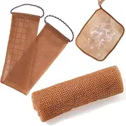 3 Pcs African net Sponge washcloth for exfoliating Body Scrubber Shower Essentials African net Bath sponges Bathing Shower Cloth kit for face, Back