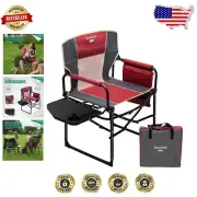 Comfortable Outdoor Directors Chair - Foldable with Armrest Table for Picnics