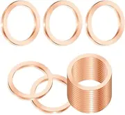 20PCS Oil Drain Plug Gasket,Copper Oil Drain Pan Crush Washer Fits M14x1.5 Transmission Drain Plug,Universal Transfer Case Differential Gasket for Car Truck SUV Oil Change