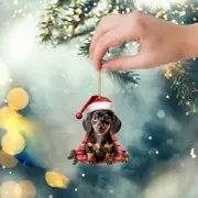 Christmas Tree Decorations 2023 Dachshund Dog Car Interior Pendant Christmas Christmas Tree Decoration Hanging Ornament Decoration E