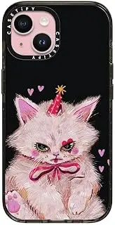 CASETiFY Impact iPhone 15 Case [4X Military Grade Drop Tested / 8.2ft Drop Protection] - Clown Kitty - Clear Black