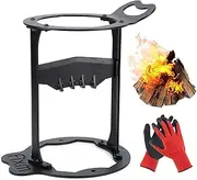 Fixm Wood Splitter, Kindling Splitter with Gloves, Wood Kindling Splitter Manual Kindling Log Splitter Tool, Sturdy Firewood Splitter for Camping, Barbecue and Picnic