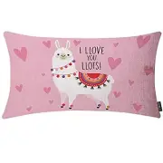 Lovely Alpaca Decorative Pillow Cushion 20" x 12" (Pack of 1) Multi-bs05