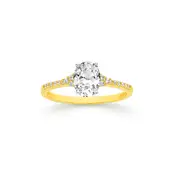 9ct Gold Cubic Zirconia Ring in Clear