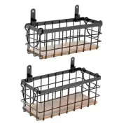 Wire Storage Baskets Household Metal Wall-Mounted Containers Organizer Bins