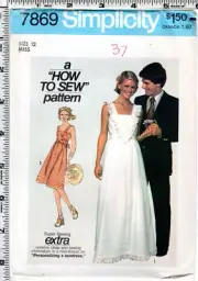 "Misses' Pullover Dress in 2 Lengths" ©1977 Simplicity 'How to Sew' Pattern 7869