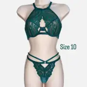 Bras n Things NEVE emerald set, BNWT&Unpadded bra and thong both size 10