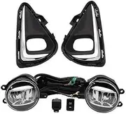 For Toyota For Axio For Fielder 2019 2020 2021 Led Fog Light Fog Lamp Cover Grille Bezel Harness Switch Kit Fog Lights Front Bumper Fog Light