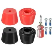 Roller Skate Toe Stops with Screwdriver Brake Stoppers Block, Black Red 2 Pair
