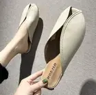 Fashion Womens Slip On Loafers Mules Casual PU Leather Slipper Shoes Flats Pumps